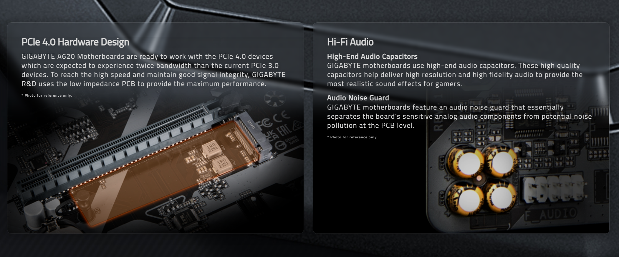 A large marketing image providing additional information about the product Gigabyte A620I AX AM5 DDR5 mITX Desktop Motherboard - Additional alt info not provided